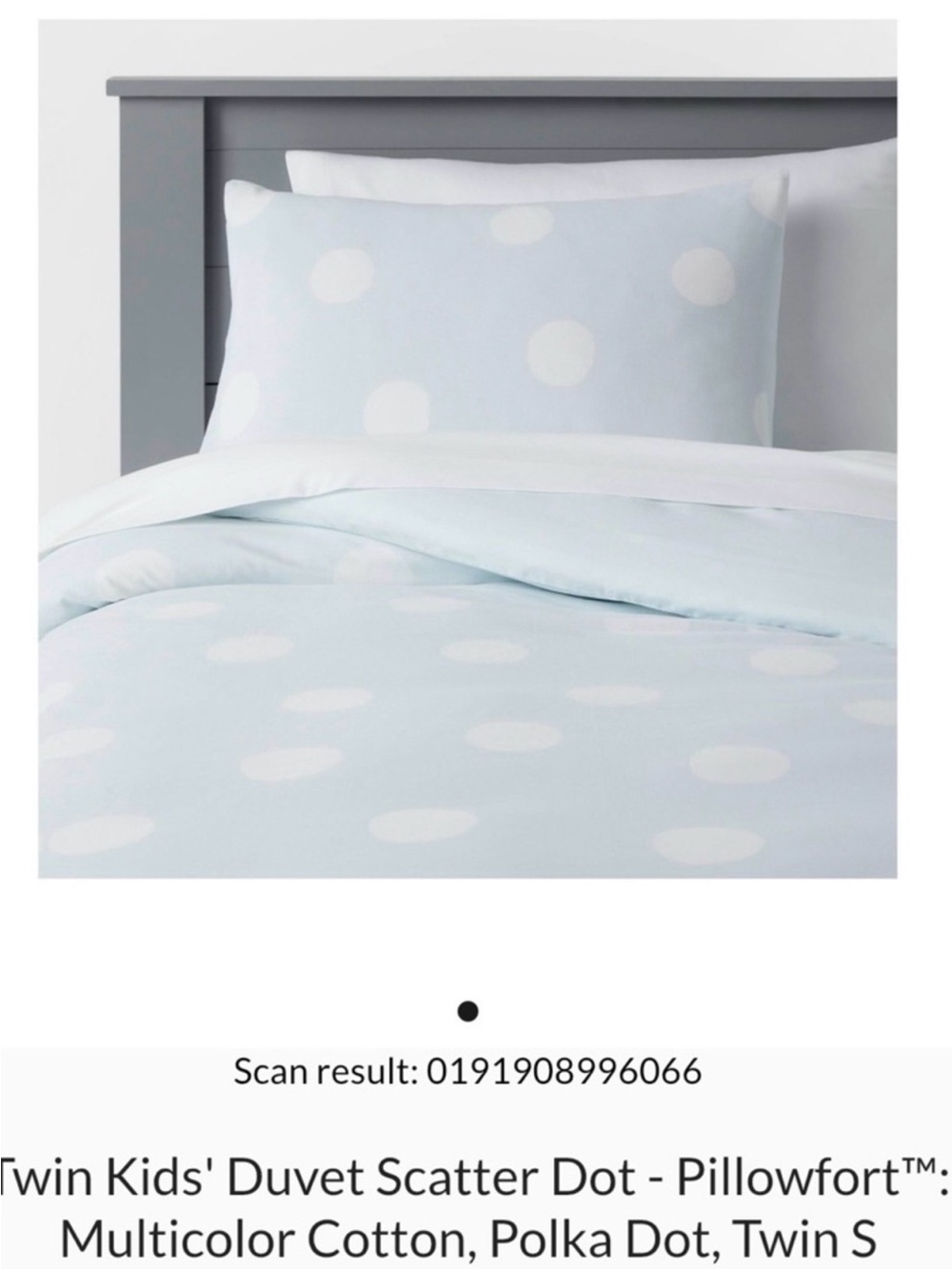 Pillowfort Light Blue Polka Dot Twin Duvet Cover